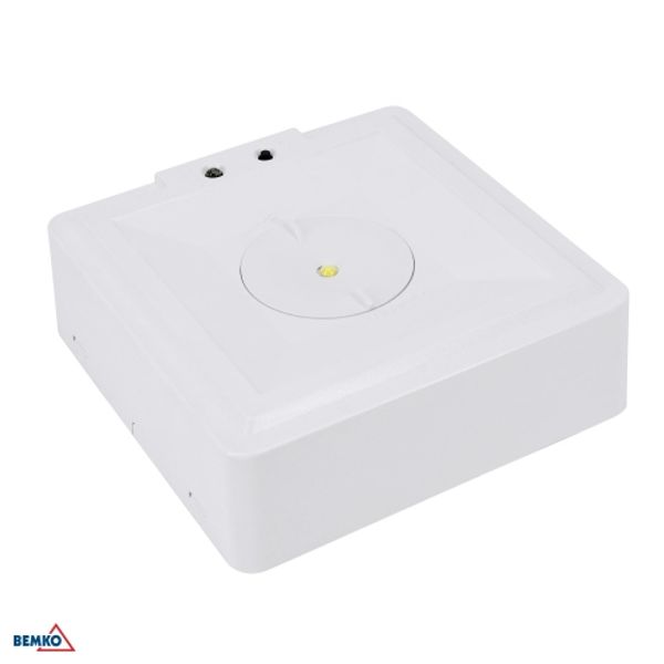 EMERGENCY LUMINAIRE SKALER SQUARE 3W OPEN OPTICS IP40 AUTOTEST 3H CNBOP image 1