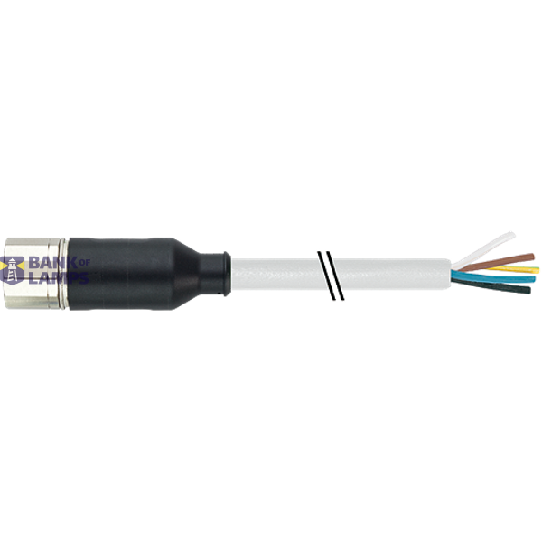 M23 female 0° with cable PUR 16x0.5+3x1.0 gy UL/CSA+drag ch. 2m image 1