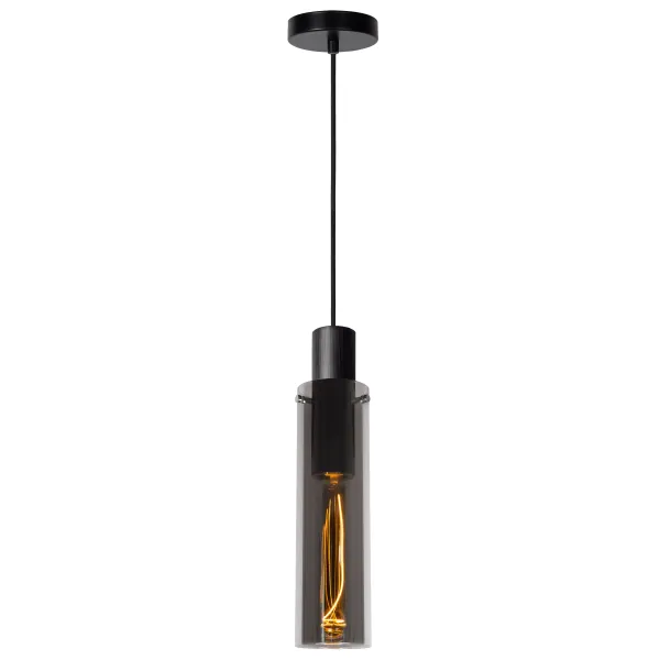 Pendant light ORLANDO 1×E27 60W Black Smoke Glass image 1