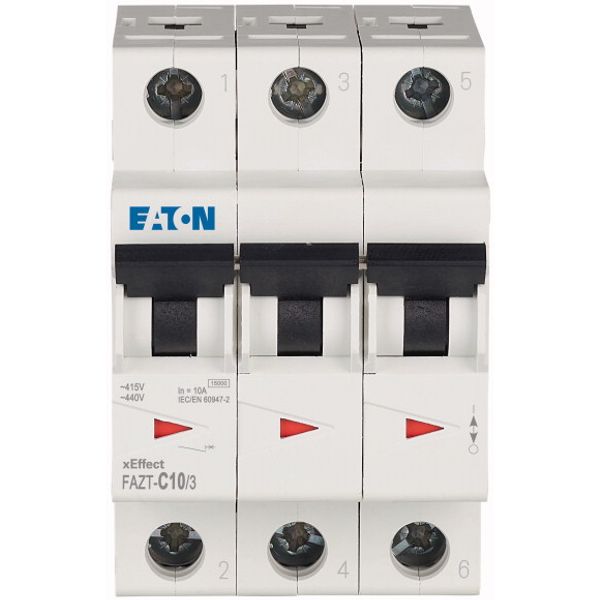 Miniature circuit breaker (MCB), 10 A, 3p, characteristic: C image 2