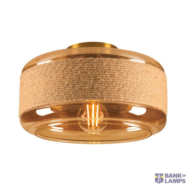 PANTILO ROPE 27, wall and ceiling-mounted light, cylindrical, 1x max. 15W E27, gold image 1