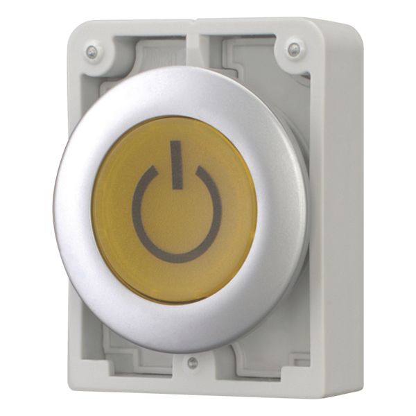 M30C-FDL-Y-X162 Illuminated pushbutton actuator, RMQ-Titan, Flat, momentary, yellow, inscribed, Metal bezel image 3