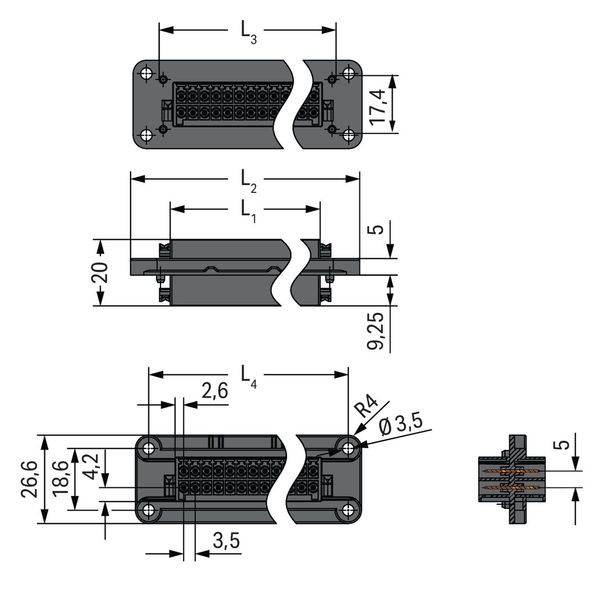 Panel feedthrough male connector 100% protected against mismating 36-p image 3