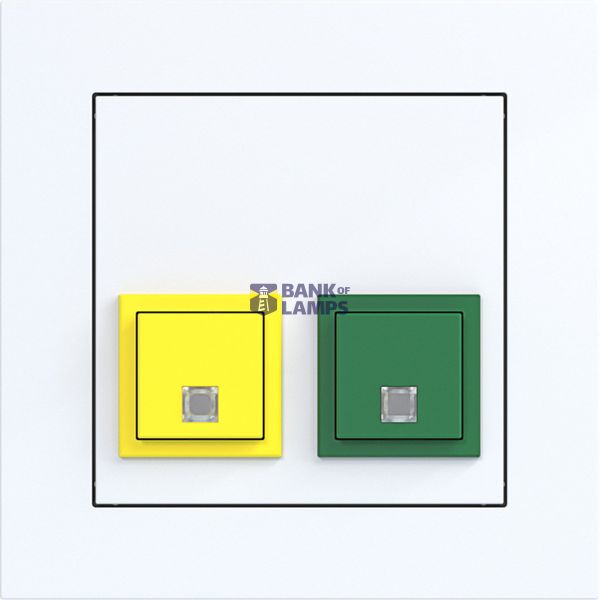 Switch-off/presence button with cover frame, A.x/C.x, light white glass. image 1