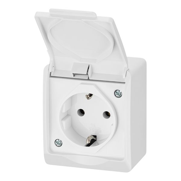 HERMES single surface-mounted socket with earthing 2P+Z schuko image 3