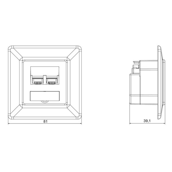 DE-EMBEDDED LINE Data Outlet 2xRJ45 shielded 10GB Class Ea image 7