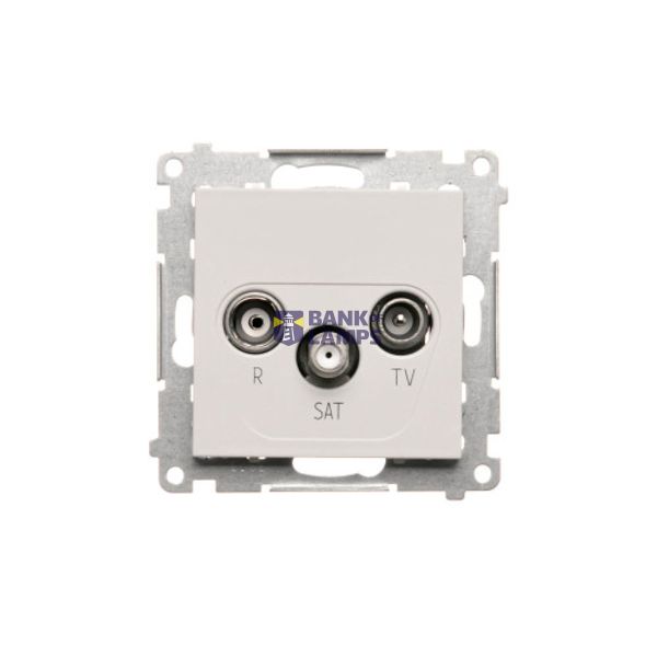 R-TV-SAT final aerial socket, module, light gray matt image 1