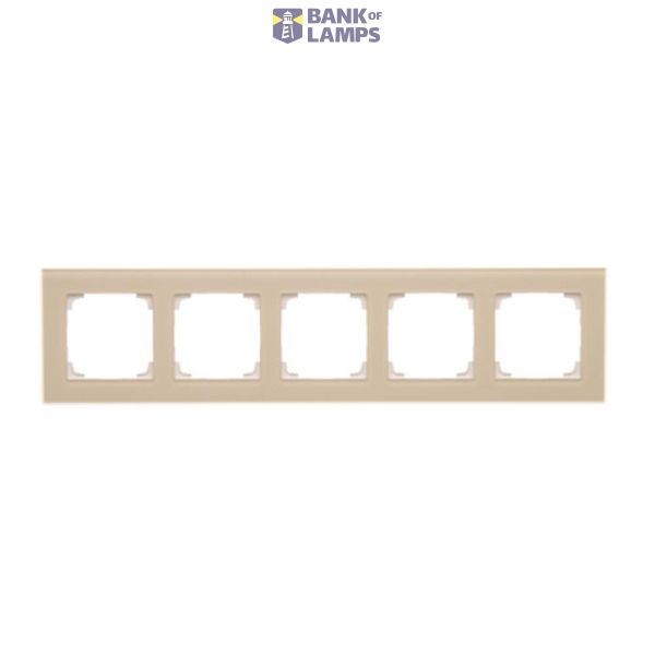 Quintuple frame, glass, frosted cream glass image 1