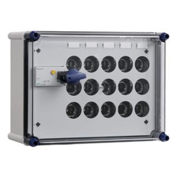 Power enclosure RCCB 63A 300mA + 5x25A+busbar image 2