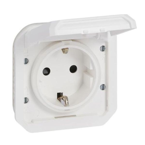 PLEXO GERMAN STANDARD SOCKET OUTLET WITH SCREW TERMINALS - WHITE - MECHANISM image 1