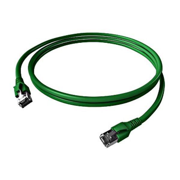 Patchcord RJ45 shielded Cat.6a 10GB, LS0H, green,  7.0m image 1