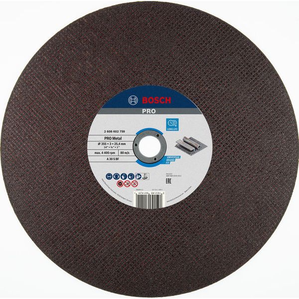 Metal straight cutting disc A 30 S BF, 355 mm, 25,40 mm, 3,1 mm image 2