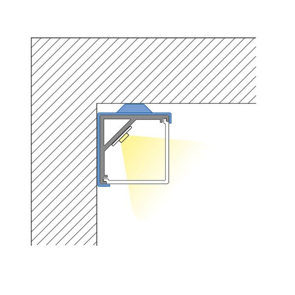 Corner aluminum profile black RD2 16x16mm including White diffuser 2m image 1
