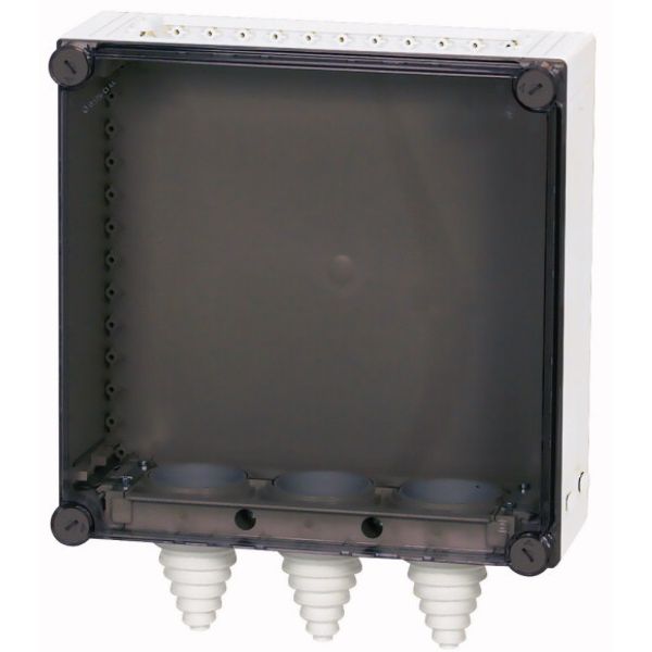 KST44-125 Panel enclosure, with gland plate and cable glands, HxWxD=375x375x150mm image 1