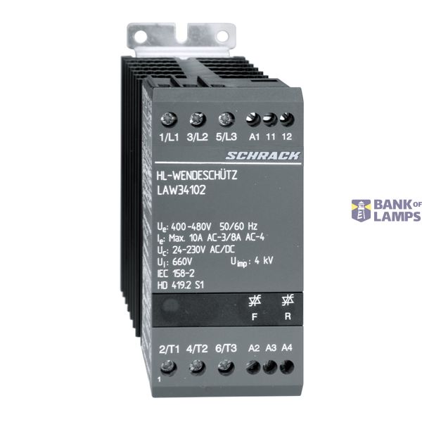 Solid State Reversing Contactor 3-pole 10A/24-480VAC/DC image 1
