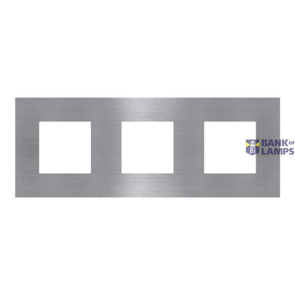 Frame 3-gang / 2+2+2-modules - Niessen logo - S - Stainless Steel image 1