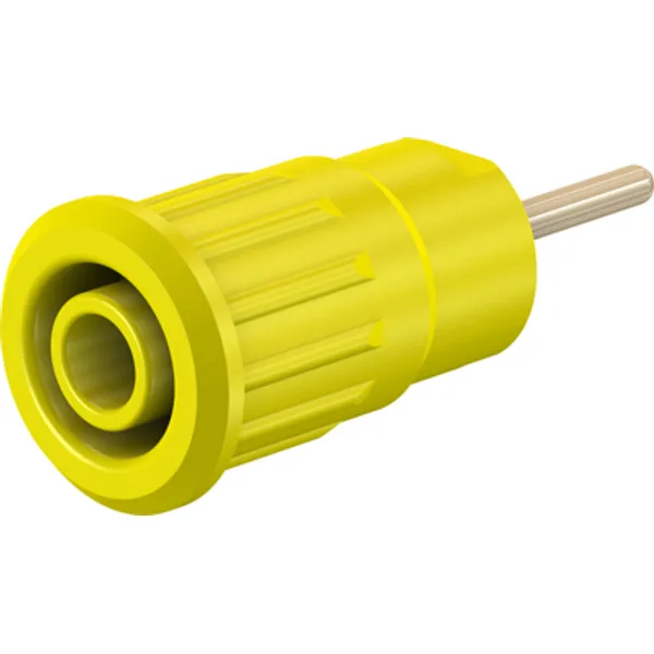 4 mm socket, round plug connection, mounting Ø 12.2 mm, CAT III, yellow, 49.7080-24 image 1