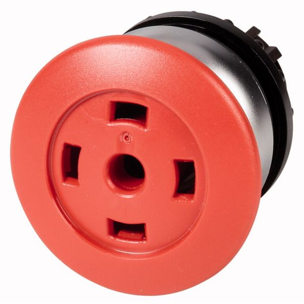 M22-DP-R-X Mushroom actuator, RMQ-Titan, Mushroom, momentary, Mushroom red, Without button plate, Bezel: titanium image 1