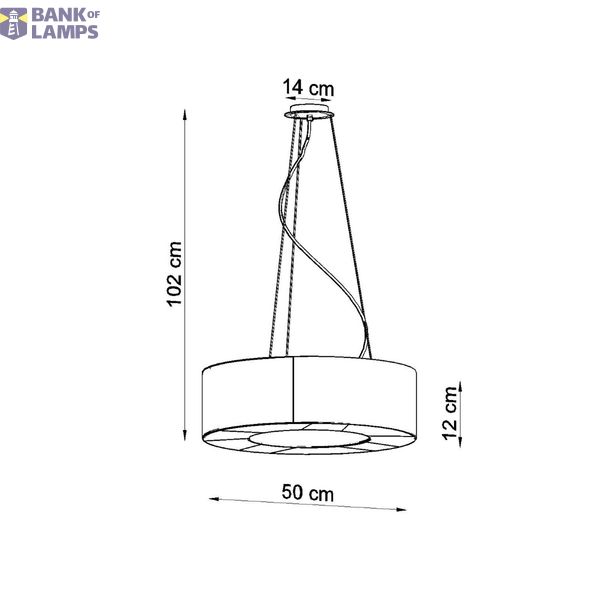 CHANDELIER SATURNO SLIM 50 BLACK E27 5X60W IP20 image 4