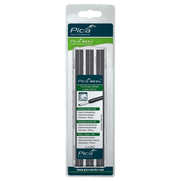 Pica 6055 BIG Dry Refill Stone Pencil 10H, bli. image 3