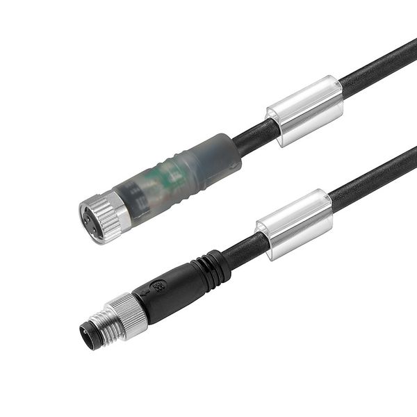 Sensor/actuator line, Connecting line, M8 / M8, Number of poles : 3, 0.6 m, pin, straight - socket, straight, Shielded: No, LED: Yes, Sheath material: PUR, Halogen: No image 1
