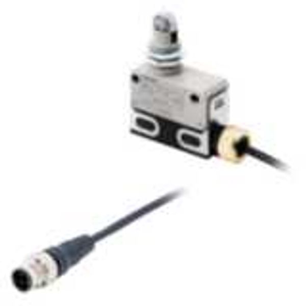 Limit switch, slim sealed, screw terminal, micro load, roller lever, l D4ER0052D image 2