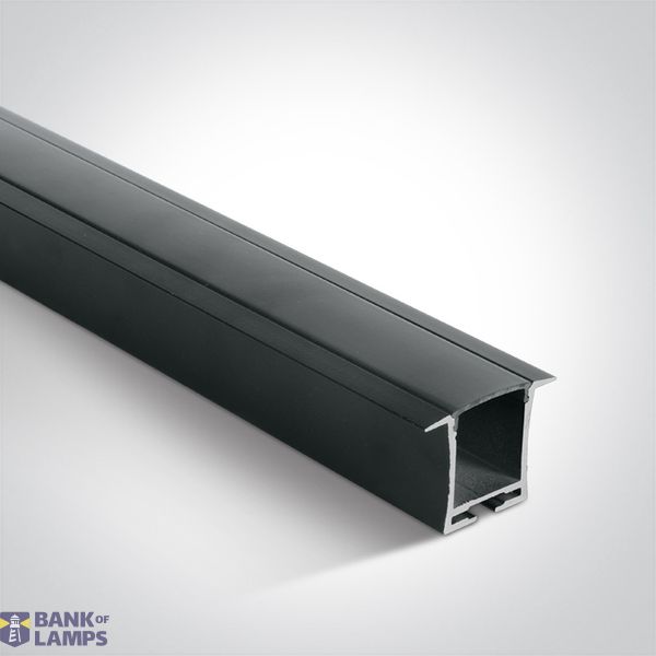 BLACK RECESSED PROFILE 2m + BLACK PC diffuser image 1