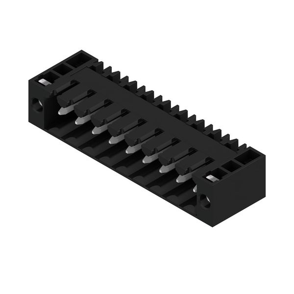 PCB plug-in connector, male header, Flange, THT solder connection, 3.50 mm, Number of poles: 9, 90°, Solder pin length (l): 3.2 mm, tinned, black, Box image 4