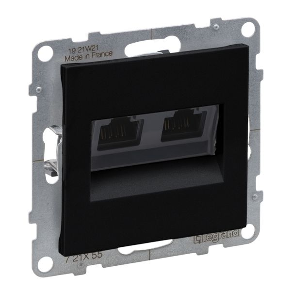 2XRJ45 SOCKET CAT6A UTP BLACK image 1