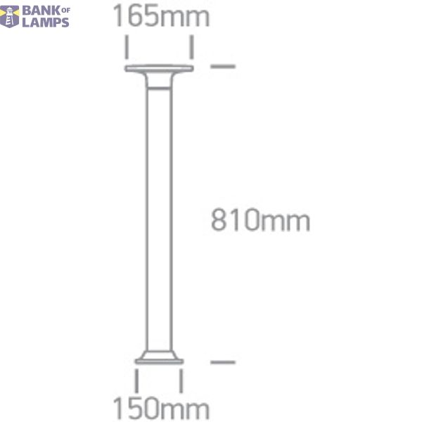 BLACK 6,5W WW IP54 81cm BOLLARD 230V image 2