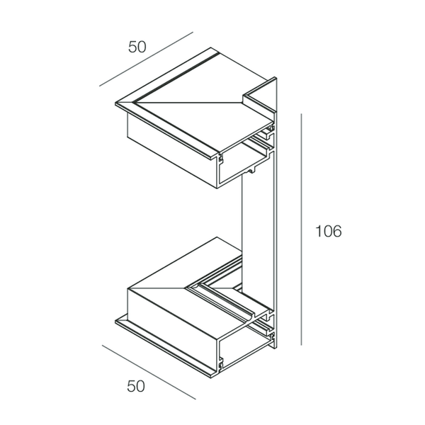 RECTA: STRIP ANG.I 50X50 NE image 1