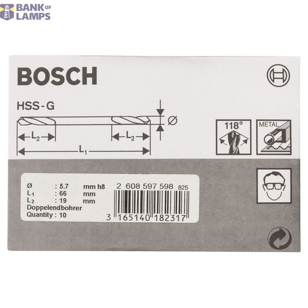 Double-ended drill bits 5,7 x 19 x 66 mm 10 pcs. image 2