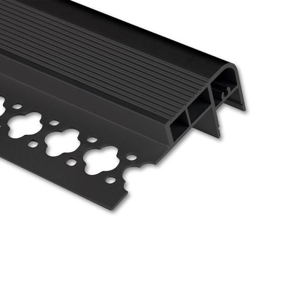 Step-on aluminum profile BE 68x27mm without diffuser black 2m image 1