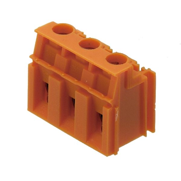 Printed circuit board terminals, 7.62 mm, Number of poles: 6, 90°, Solder pin length (l): 3.2 mm, tinned, orange, Clamping yoke connection, Clamping range, max. : 6 mm², Box image 1