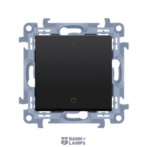 Two-pole switch, 10AX, black matt image 1