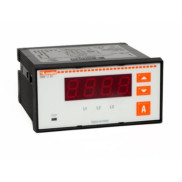 Ammeter, three-phase, 3 phase current values, 3 max phase current values, 3 min phase current values. Relay output for control and protection functions image 1