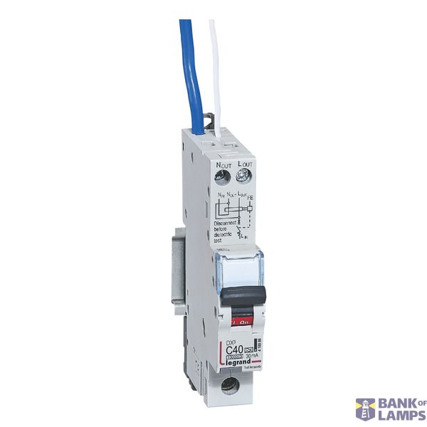 418986 RCBO DX3 10000A 1 pole 40A curve C type A 30mA image 1