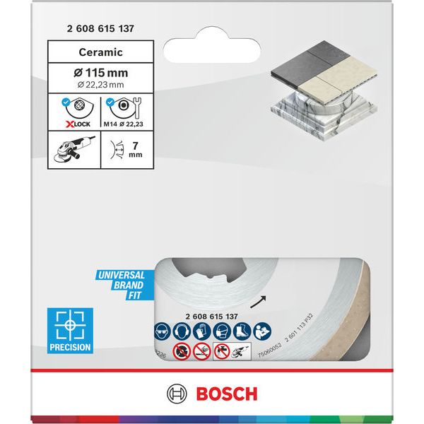 X-LOCK Standard for Ceramic diamond cutting disc 115x22.23x1.6x7 image 2