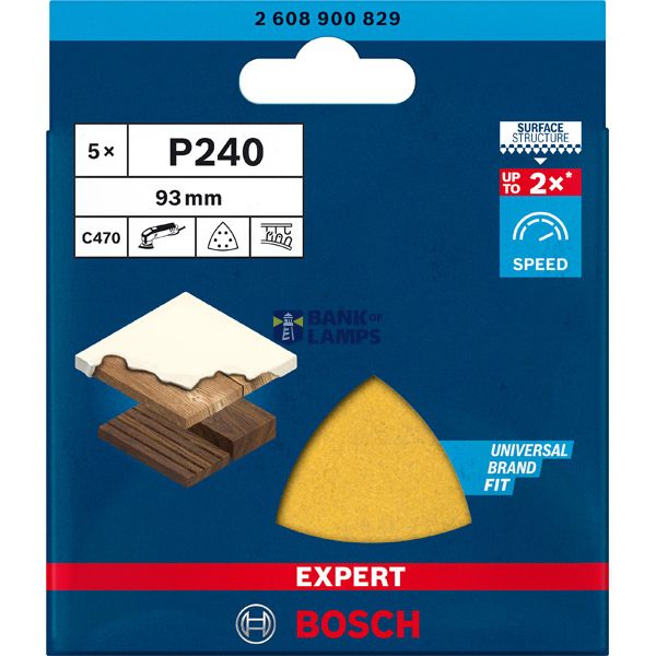 EXPERT C470 Sandpaper for Delta Sanders 93 mm, G 240 5-pc Hook&Loop image 3