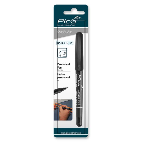 Pica 533/46 Permanent Pen 0.7mm round black, blister image 1