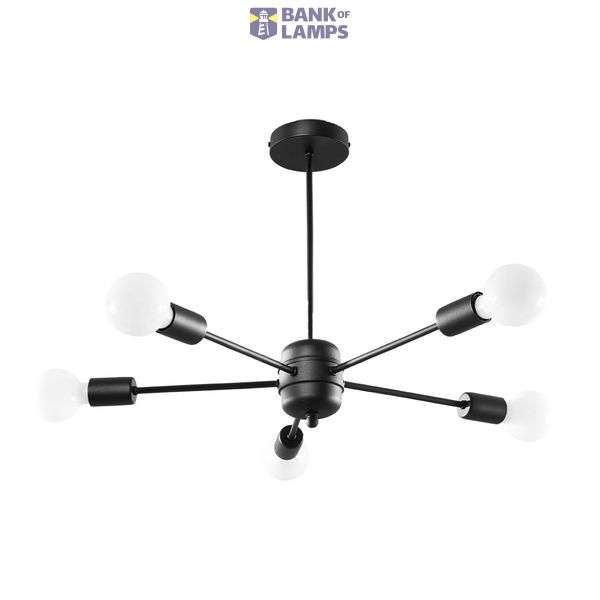 LANGO 5 BLACK CHANDELIER E27 5X60W IP20 image 2