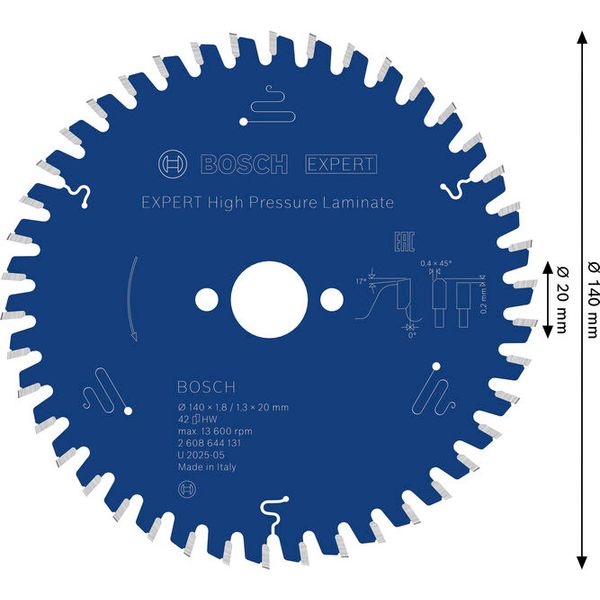 Expert for High Pressure Laminate circular saw blade 140 x 20 x 1,8 mm, 42 image 1