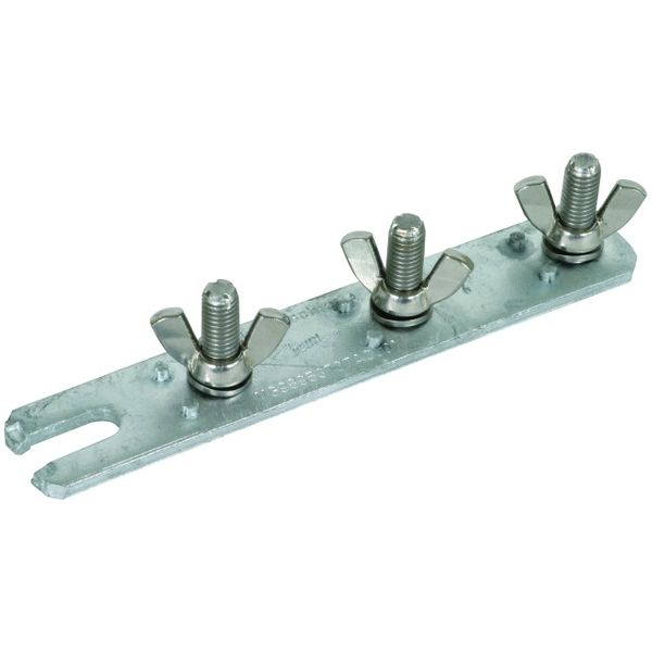 3-pole earthing busbar M10 with wing nut image 1