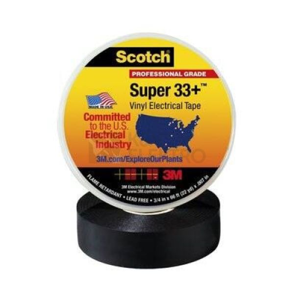 3M TAPE SCOTCH S33+ 19x6.1MX0.18MM BLACK image 1