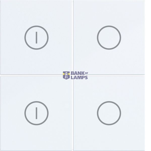 KNX pushbutton cover, 4-V, on/off, A.x/C.x, matte light white image 1