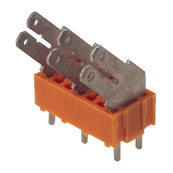 Printed circuit board terminals, 7.50 mm, Number of poles: 9, 135°, Solder pin length (l): 3.5 mm, tinned, orange, Flat-blade connection, Box image 2