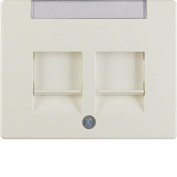 Centre plate 2 dust prot. sliders, lab. field, arsys, white glossy image 1