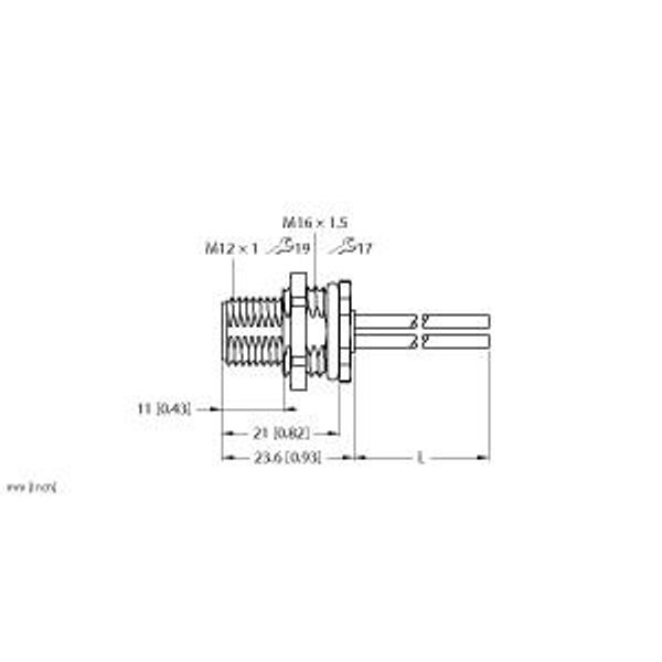 M12 Power Flange Rear-mounted   FSFD46PT-0.5/M16 image 2