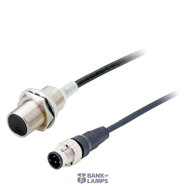 Proximity sensor, inductive, M18, shielded, 7mm, DC 2-wire no polarity, NO, 0.3 m pigtail PUR with Junction Connector M12, oil-resistant E2ER0018E image 1