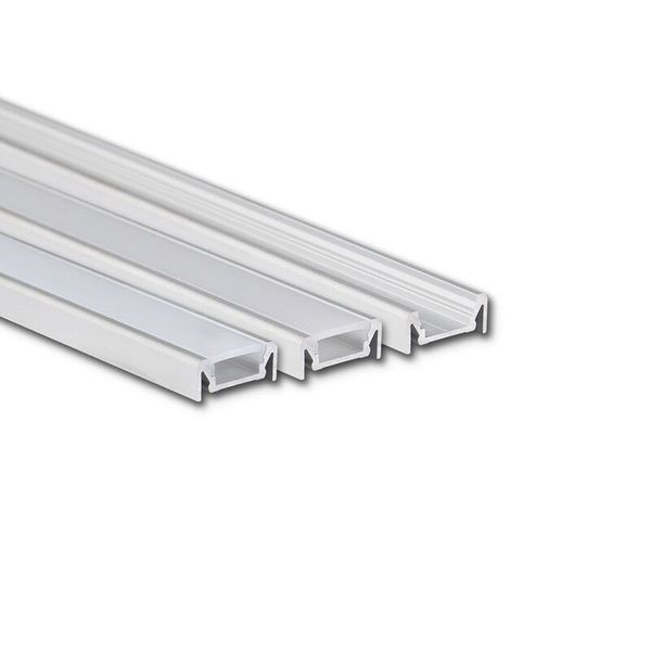 Attached PE aluminum profile, 19x8mm, without diffuser, 2m image 1